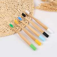 Wholesale Eco-friendly natural soft bristles round handle bamboo charcoal toothbrush oral care