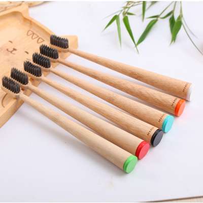 Eco-Friendly Natural Bamboo Charcoal Toothbrush Soft Bristle Low Carbon Wooden Handle Portable Teeth Clean Brush